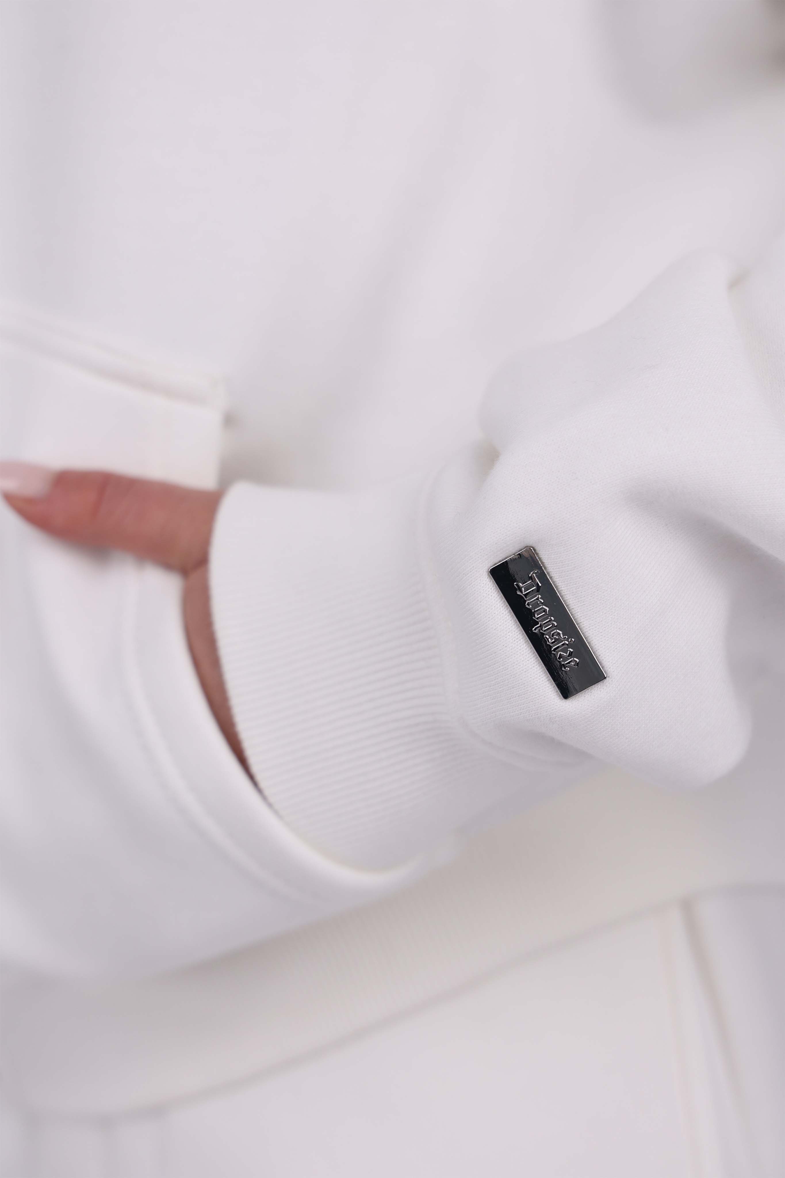 WOMEN BASIC COZY ZIP-HOODIE CREAM WHITE