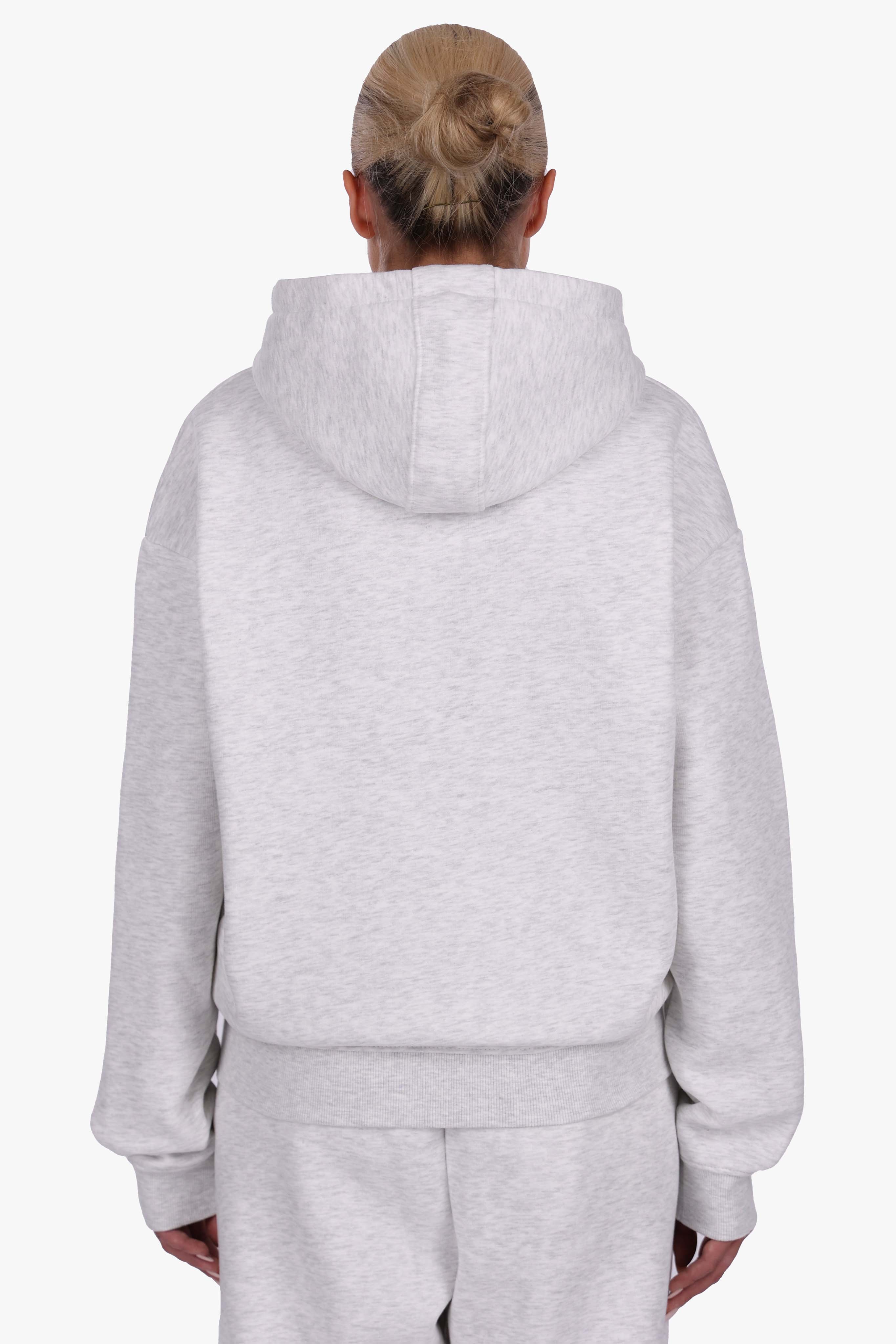 WOMEN BASIC COZY ZIP-HOODIE GREY MELANGE