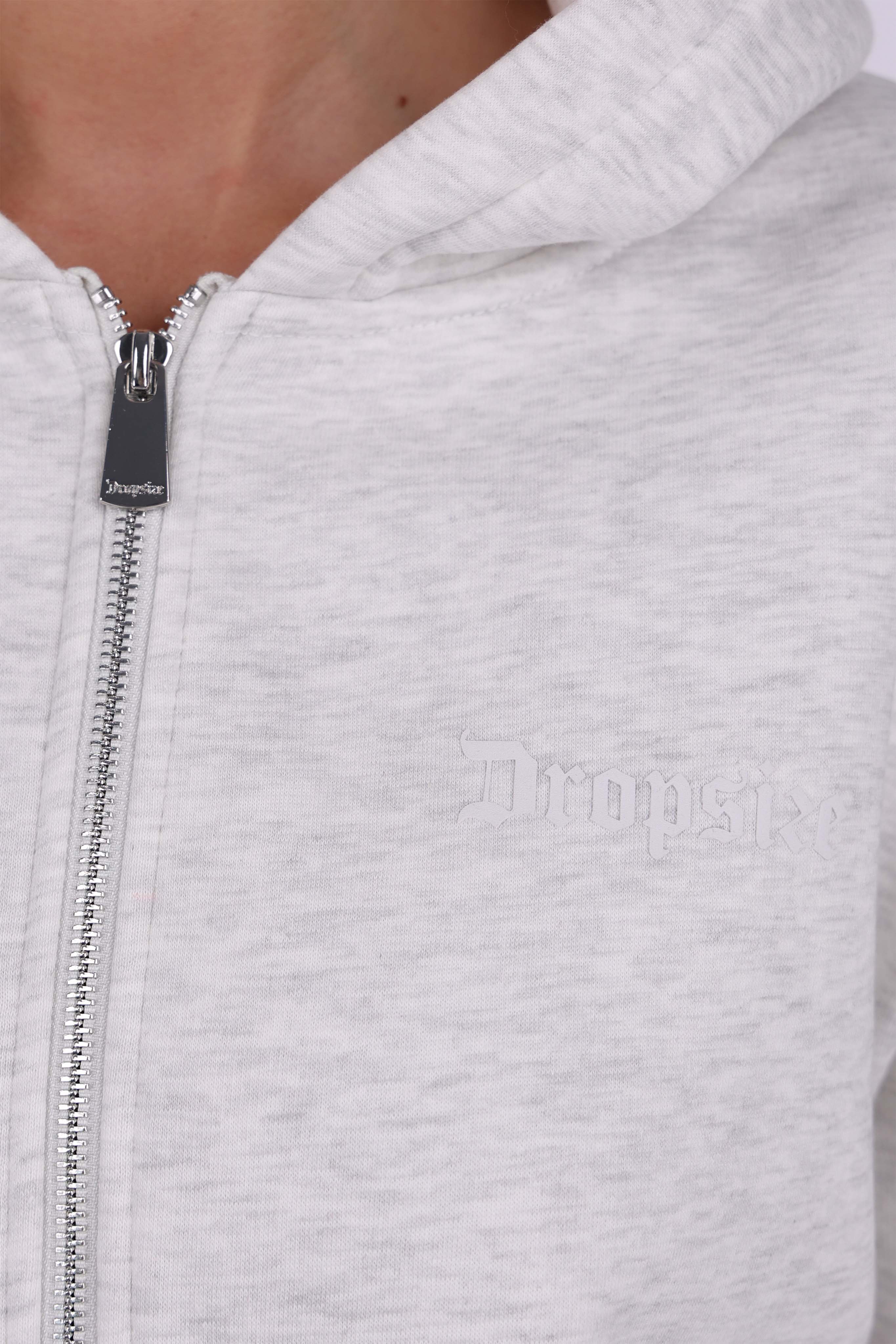 WOMEN BASIC COZY ZIP-HOODIE GREY MELANGE