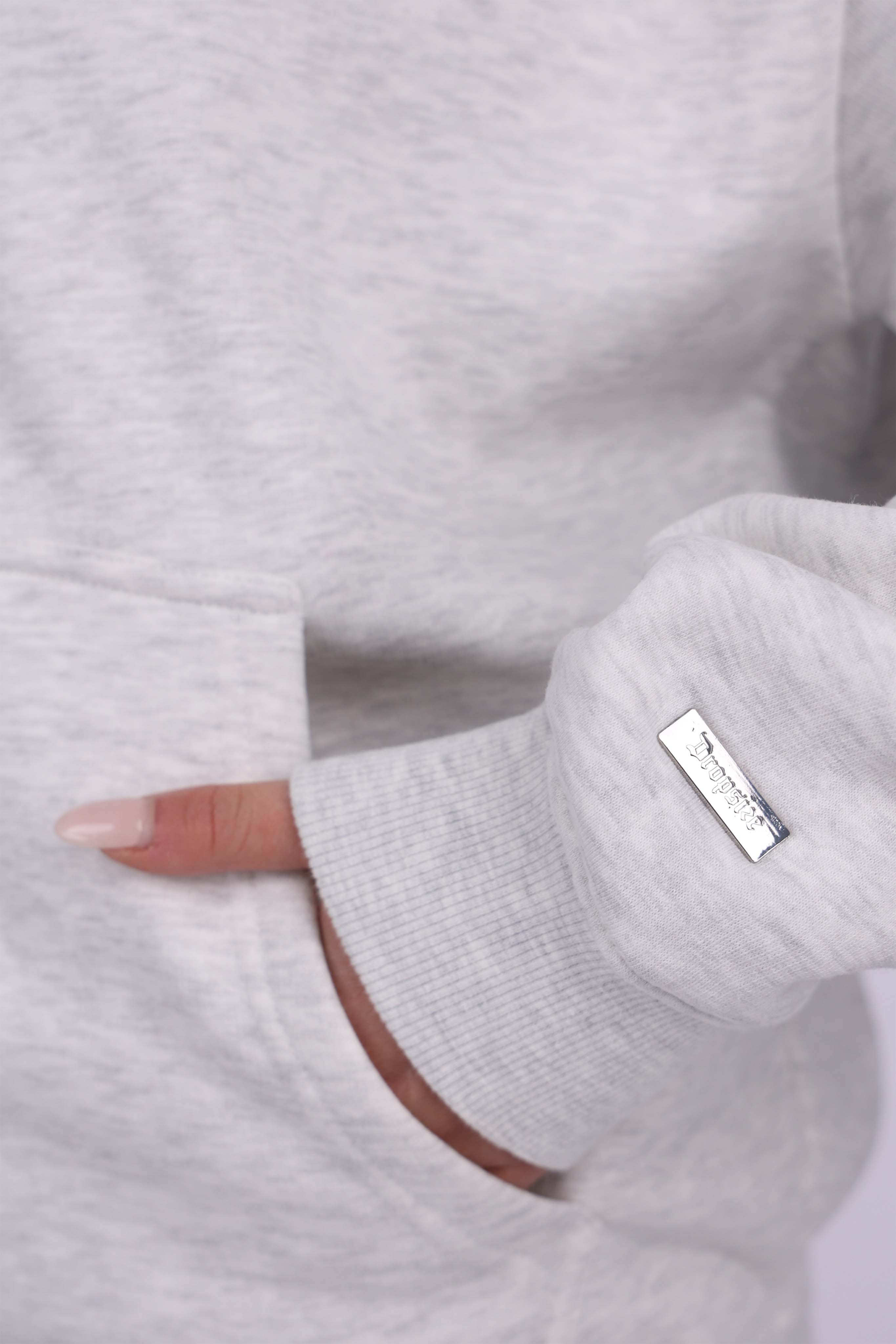 WOMEN BASIC COZY ZIP-HOODIE GREY MELANGE