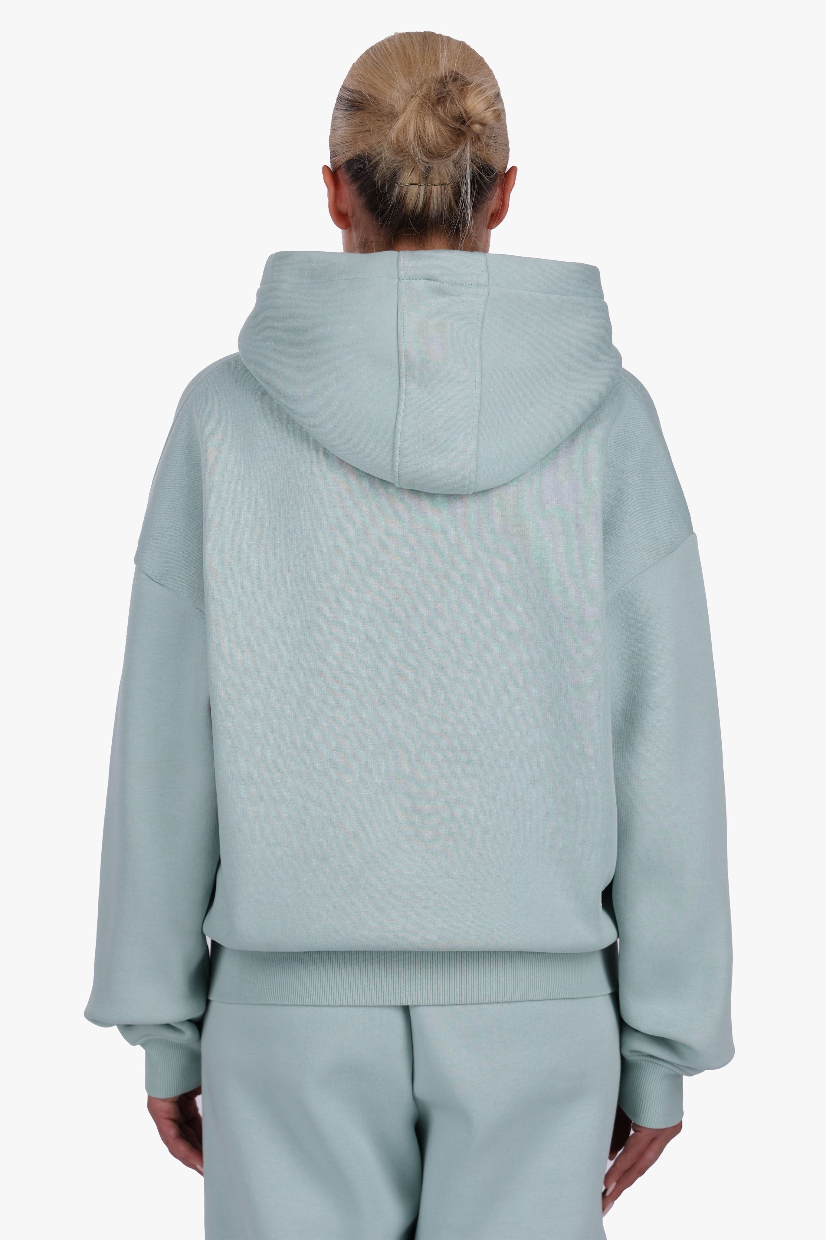 WOMEN BASIC COZY ZIP-HOODIE MINT