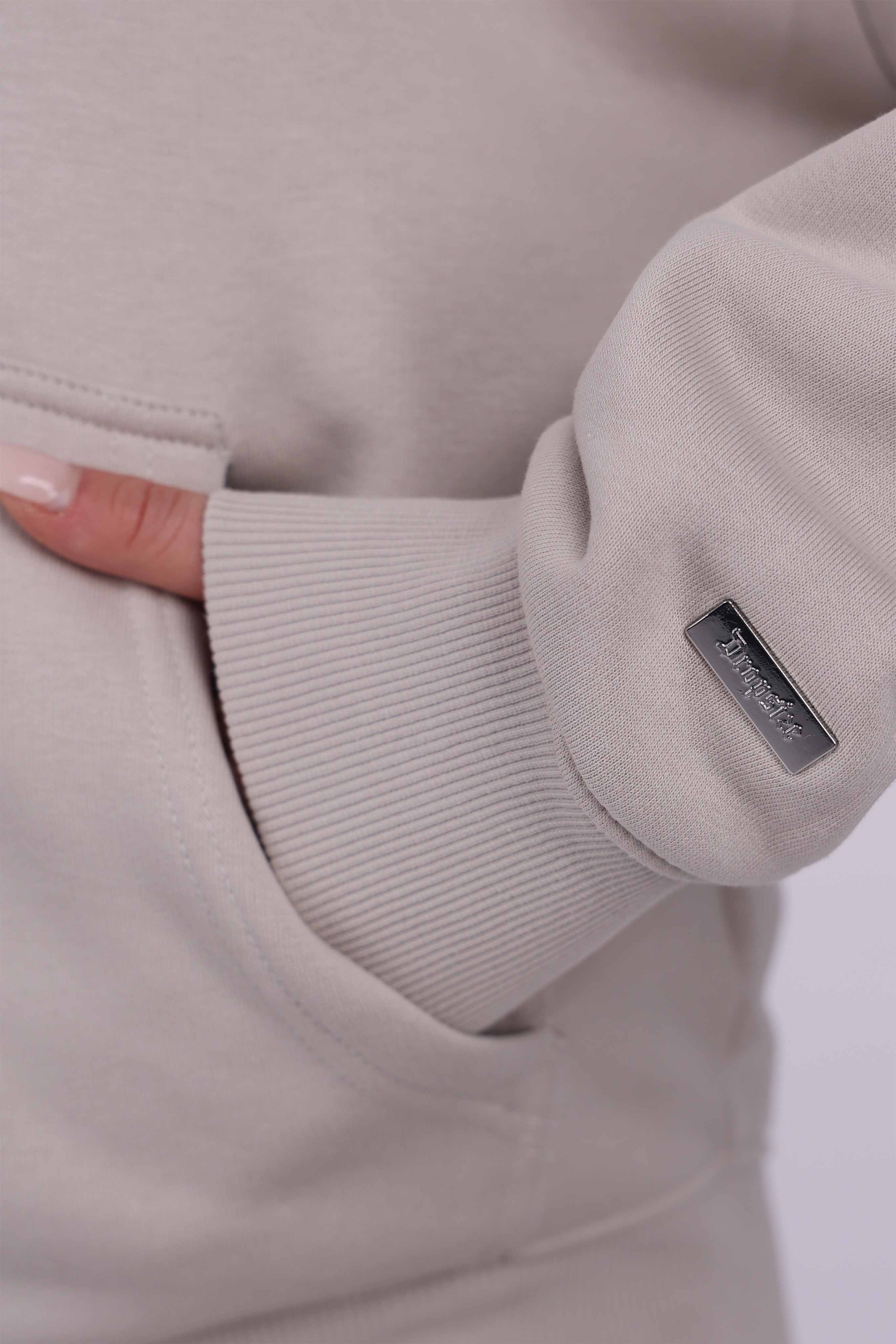 WOMEN BASIC COZY ZIP-HOODIE MOON BEAN