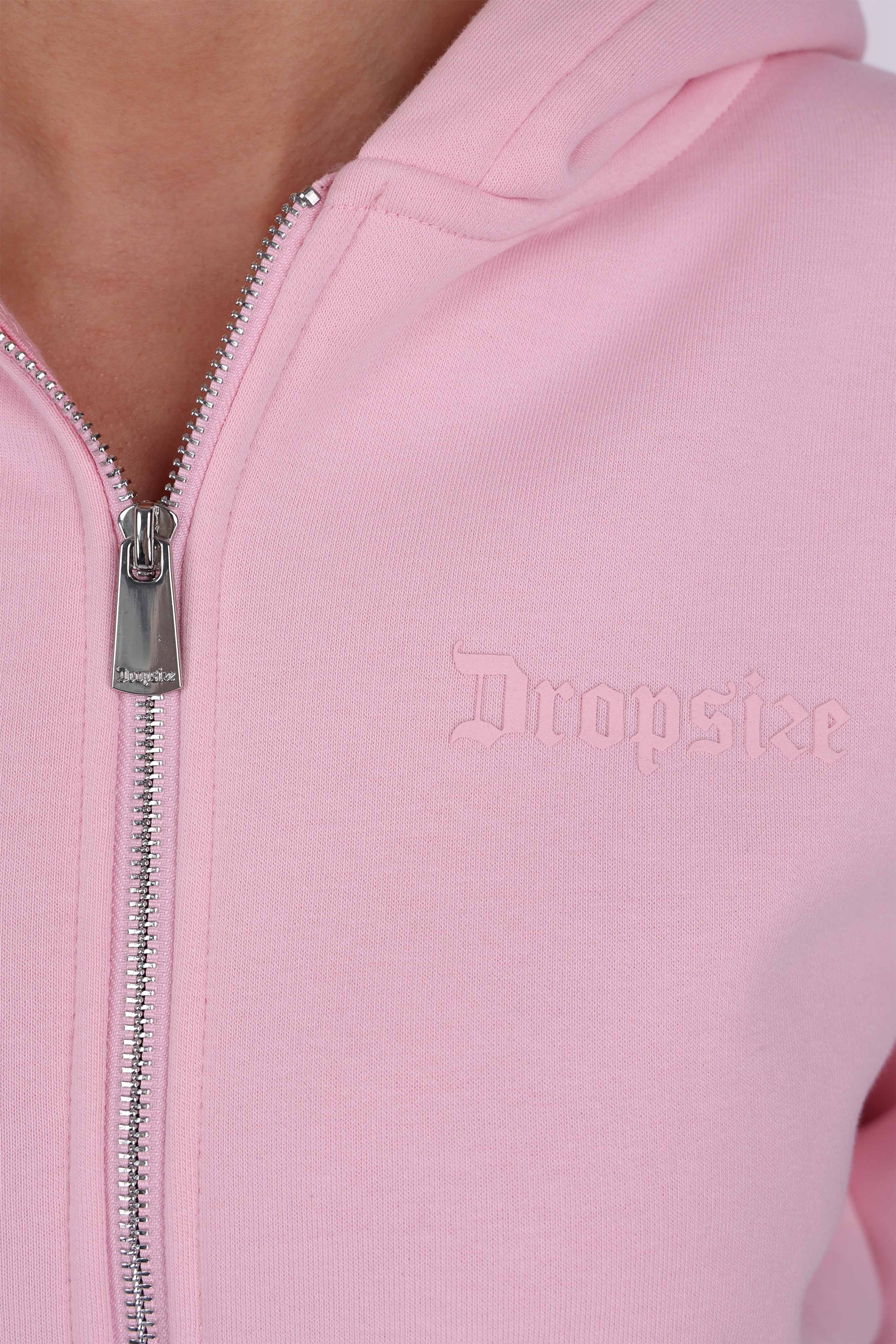 WOMEN BASIC COZY ZIP-HOODIE PINK