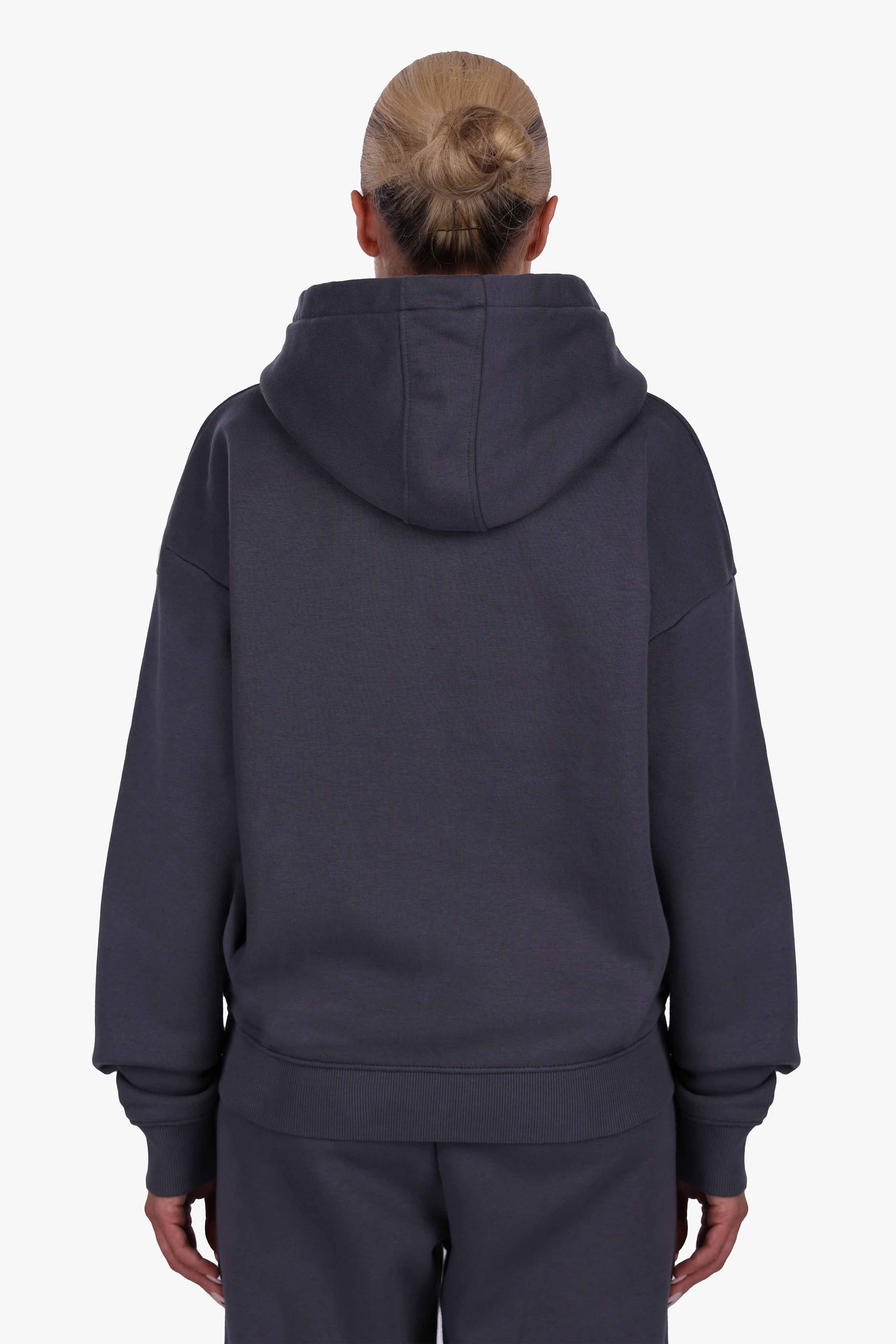 WOMEN BASIC COZY ZIP-HOODIE STEEL GREY