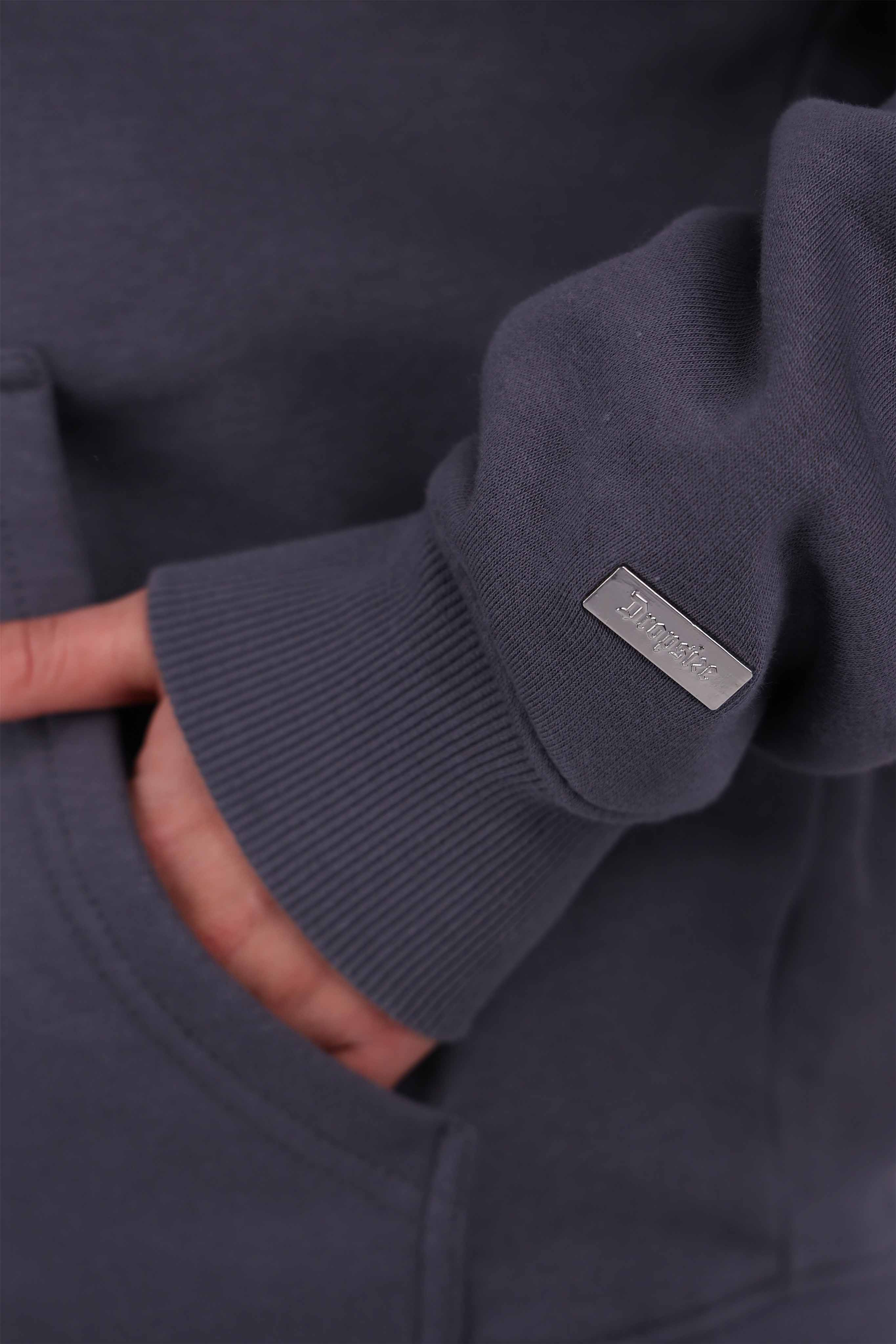 WOMEN BASIC COZY ZIP-HOODIE STEEL GREY