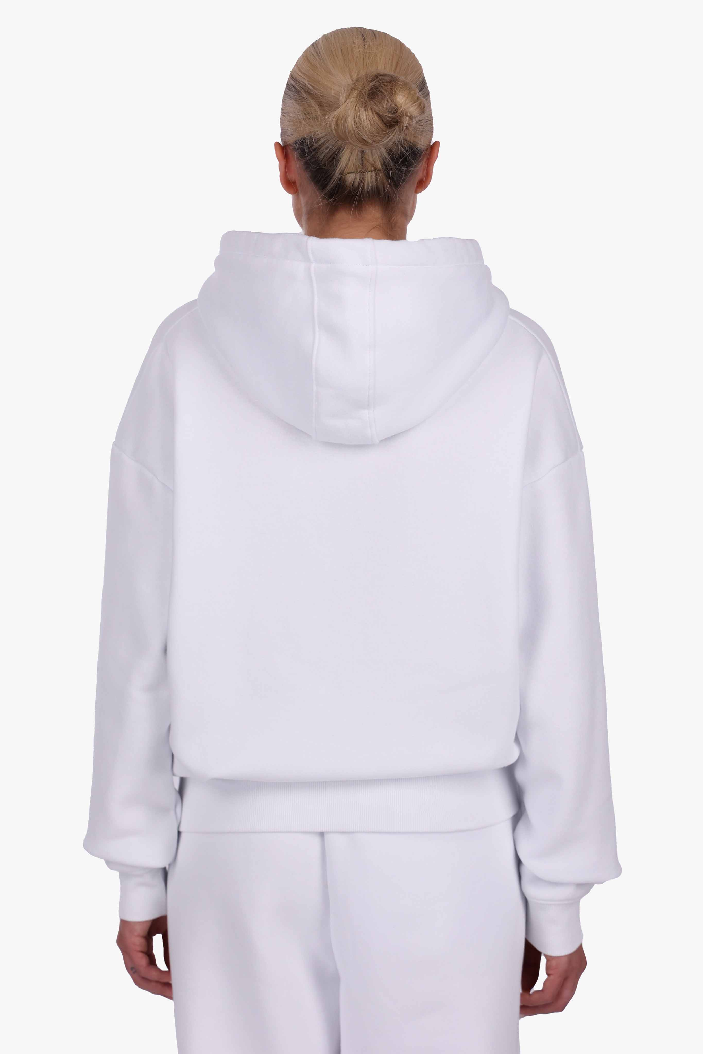 WOMEN BASIC COZY ZIP-HOODIE WHITE