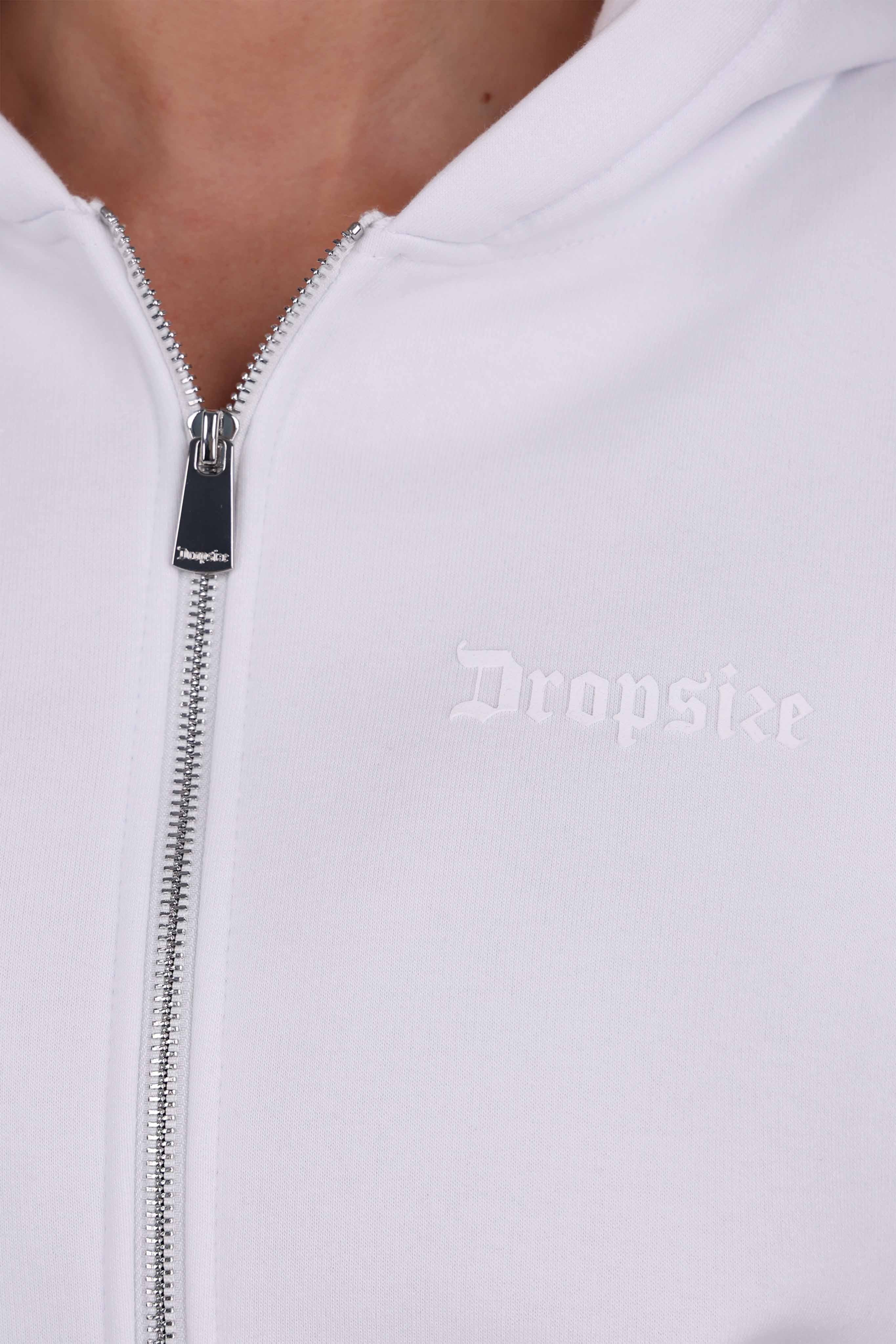 WOMEN BASIC COZY ZIP-HOODIE WHITE
