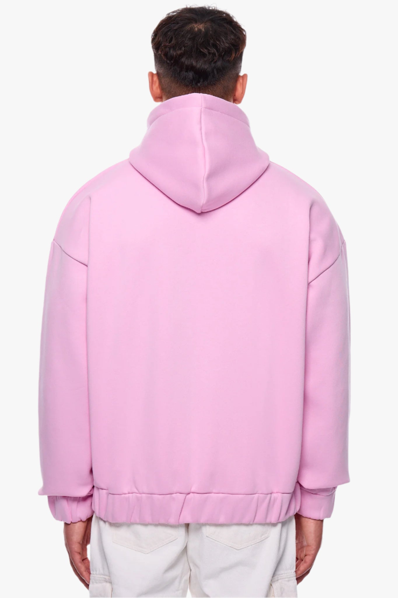 SUPER HEAVY OVERSIZE BLANK ZIP HOODIE PINK
