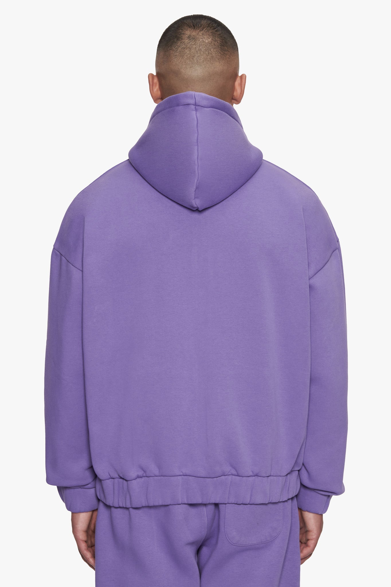 OVERSIZE METAL PATCH ZIP HOODIE WASHED PURPLE