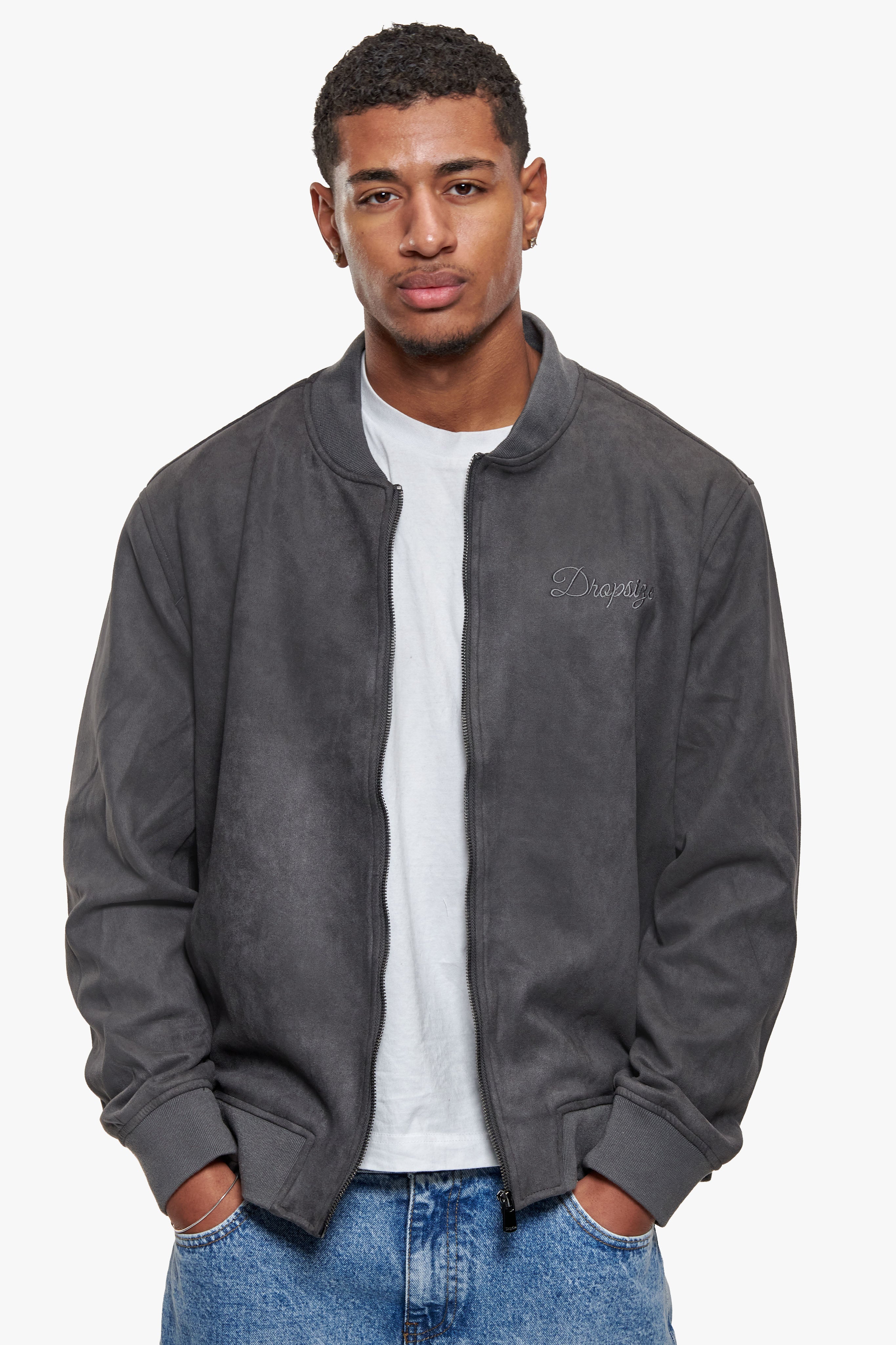 SUEDE BOMBER JACKET ANTHRACITE