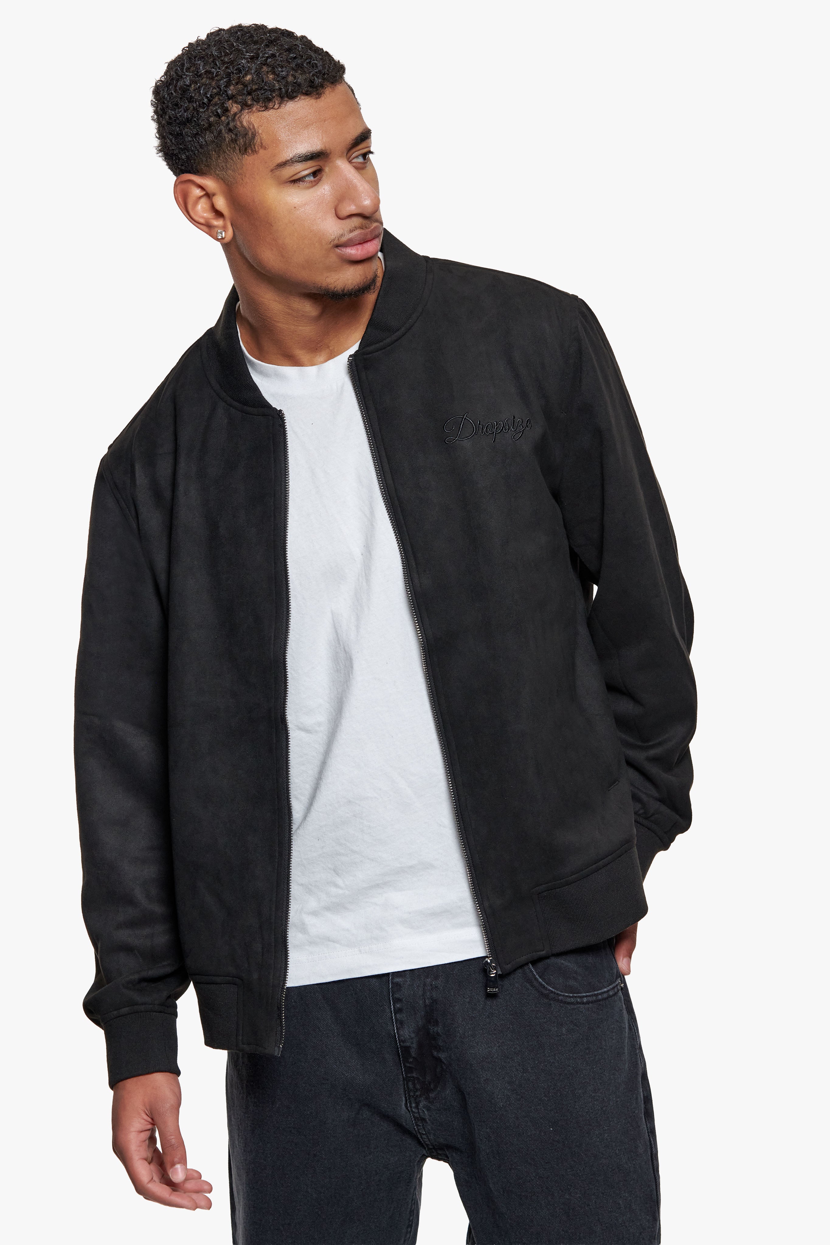 SUEDE BOMBER JACKET BLACK