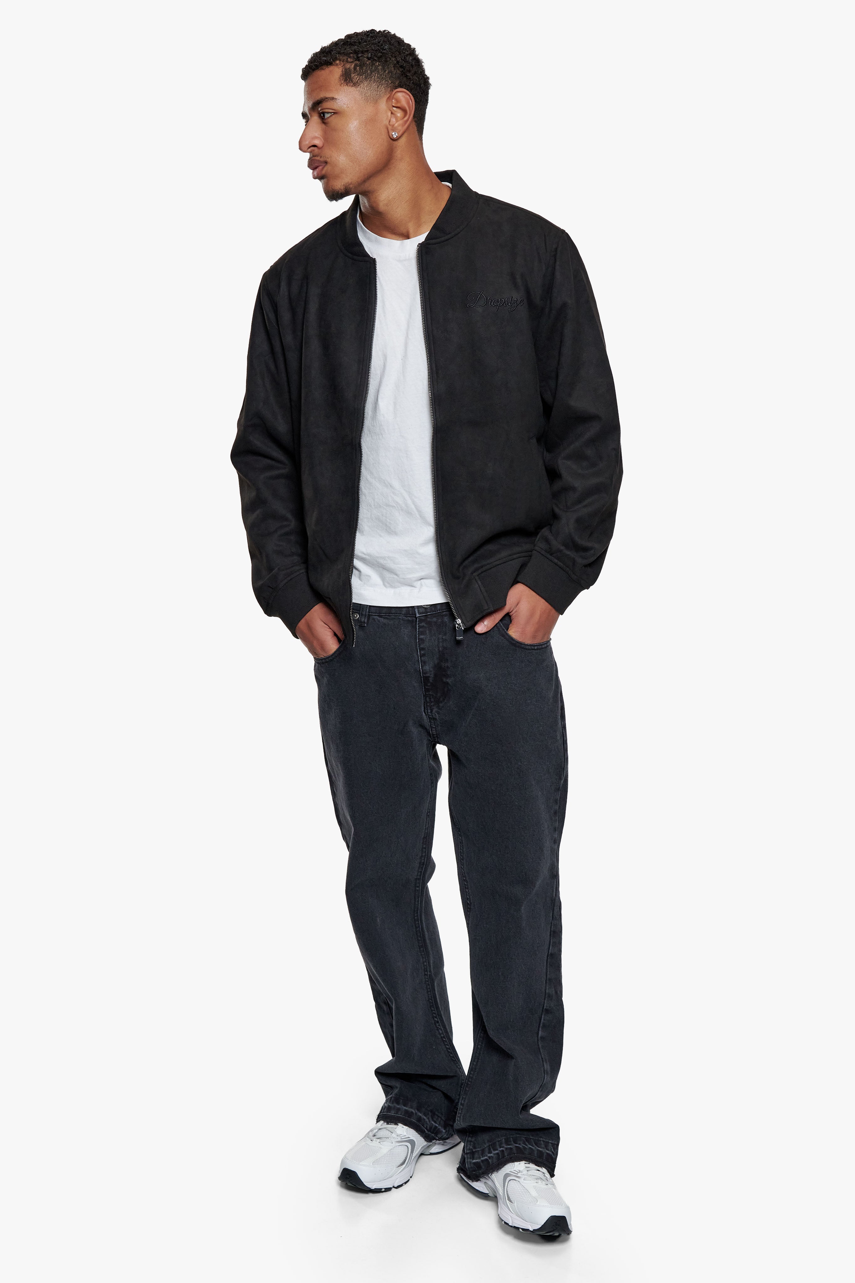 SUEDE BOMBER JACKET BLACK