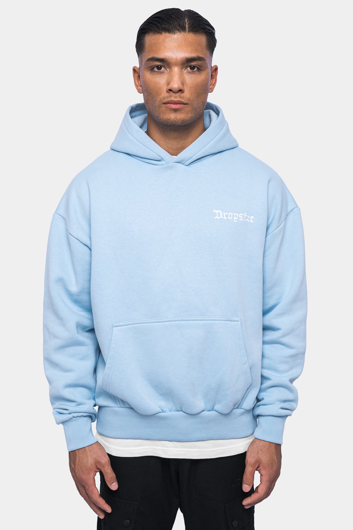 Baby blue pullover hoodie on sale