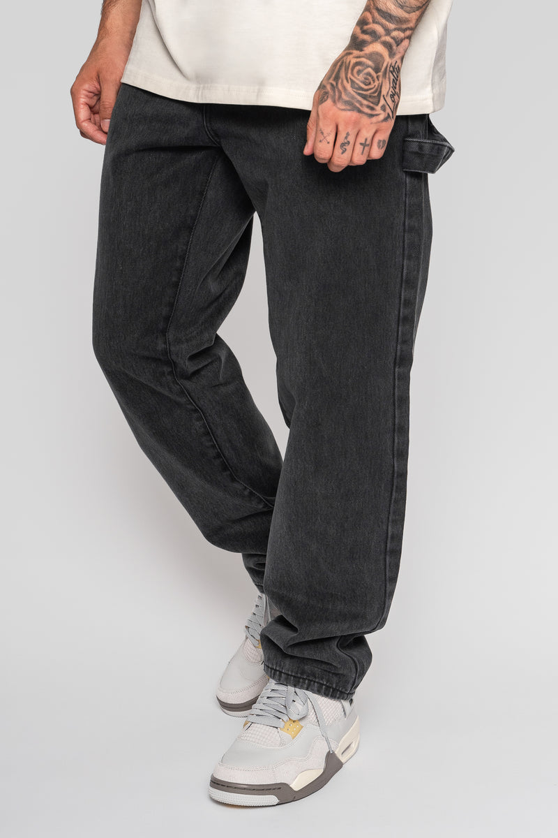 STRAIGHT FIT JEANS WASHED GREY
