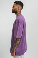 HEAVY HD FRONT LOGO T-SHIRT WASHED PURPLE
