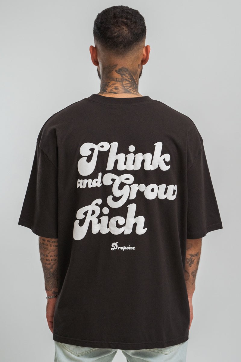 HEAVY GROW RICH T-SHIRT WASHED BLACK