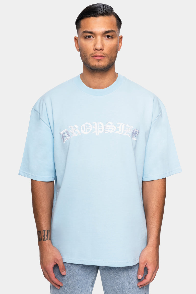 SUPER HEAVY FRONT EMBO T-SHIRT BABY BLUE