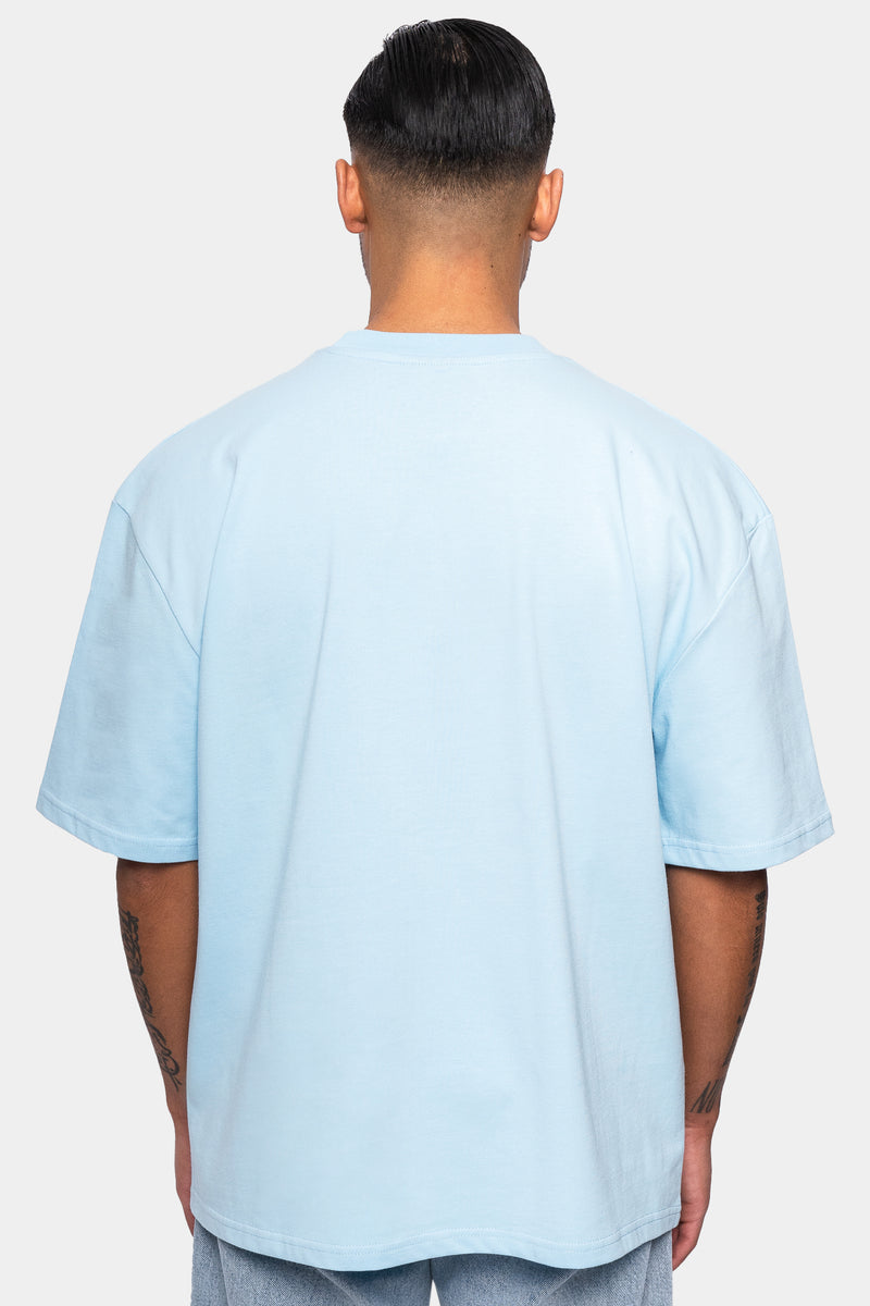 SUPER HEAVY FRONT EMBO T-SHIRT BABY BLUE