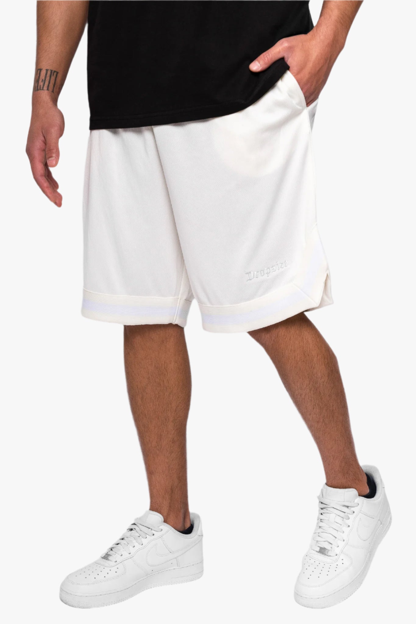 LOGO MESH SHORT CREAM