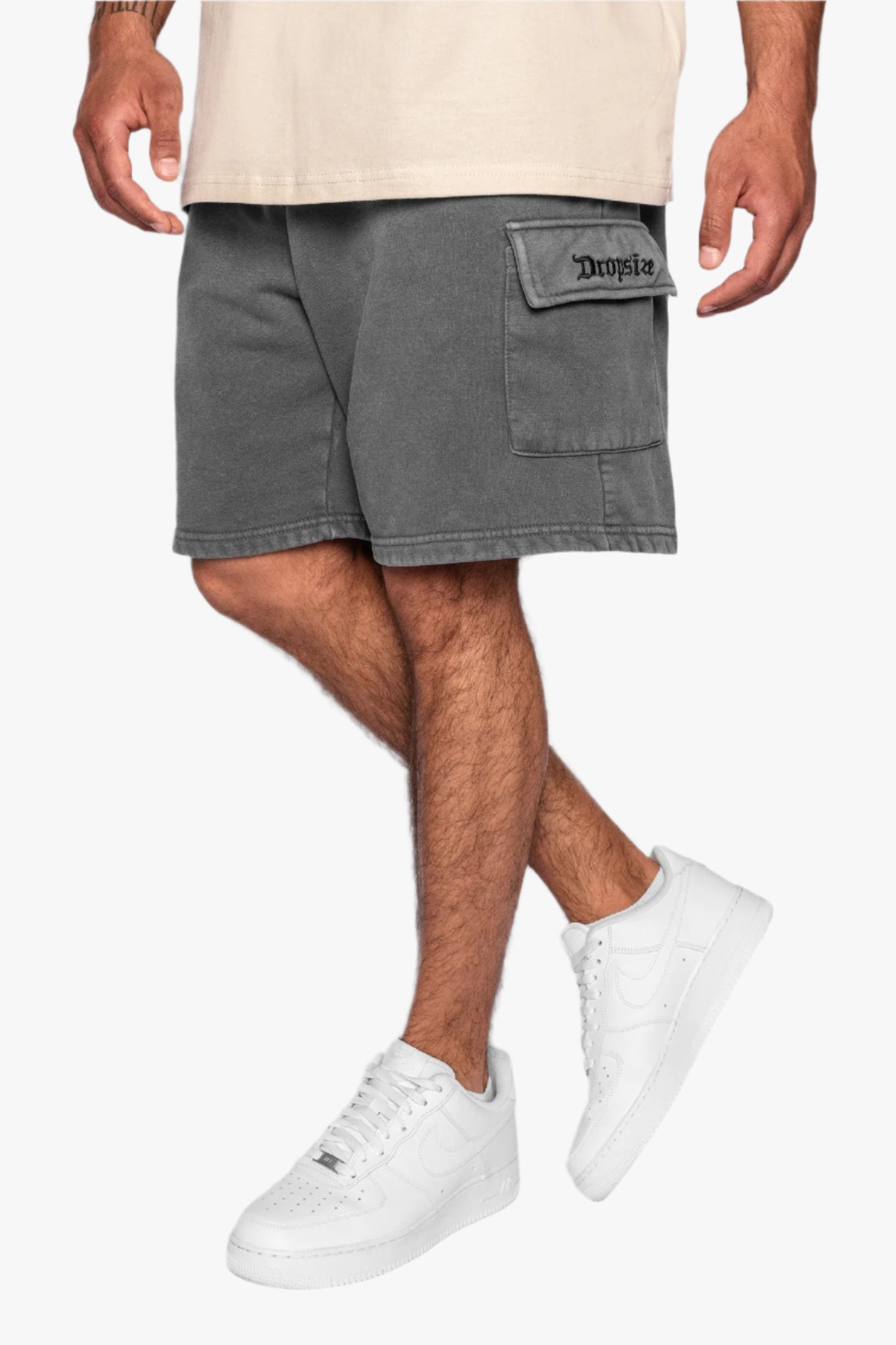 HEAVY CARGO SWEAT SHORT WASHED GRAY