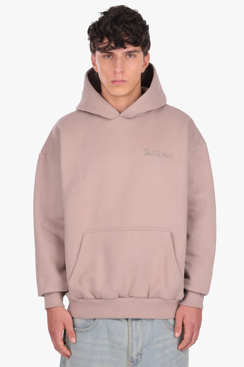 HEAVY OVERSIZE EMBO HOODIE SIMPLY TAUPE