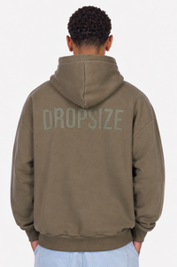 HEAVY OVERSIZE HD PRINT HOODIE OLIVE