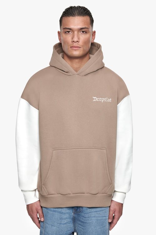 HEAVY OVERSIZE CREAM SLEEVE HOODIE SILVER MINK