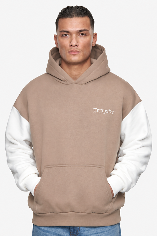 HEAVY OVERSIZE CREAM SLEEVE HOODIE SILVER MINK