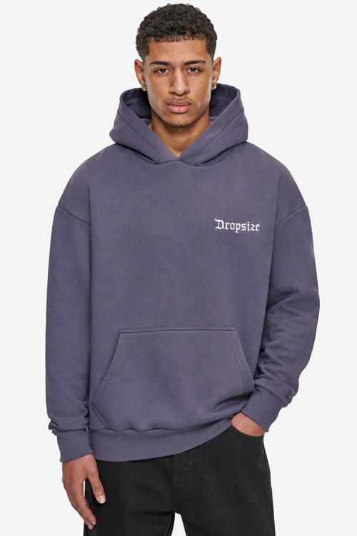 HEAVY OVERSIZE SMALL EMBO HOODIE GRANITE
