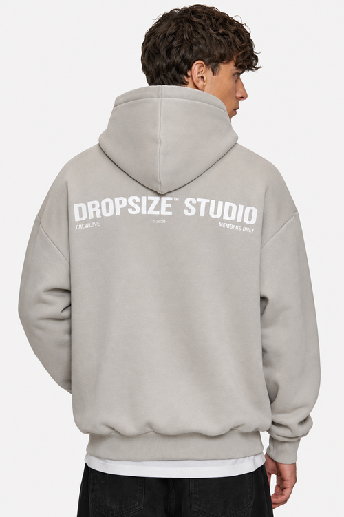 HEAVY OVERSIZE STUDIO HOODIE MOON BEAM / WHITE
