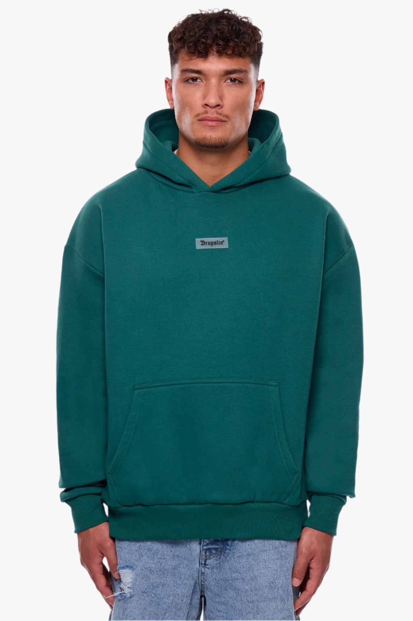 HEAVY OVERSIZE MIDDLE RUBBER PATCH HOODIE GREEN