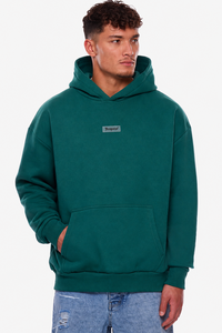 HEAVY OVERSIZE MIDDLE RUBBER PATCH HOODIE GREEN