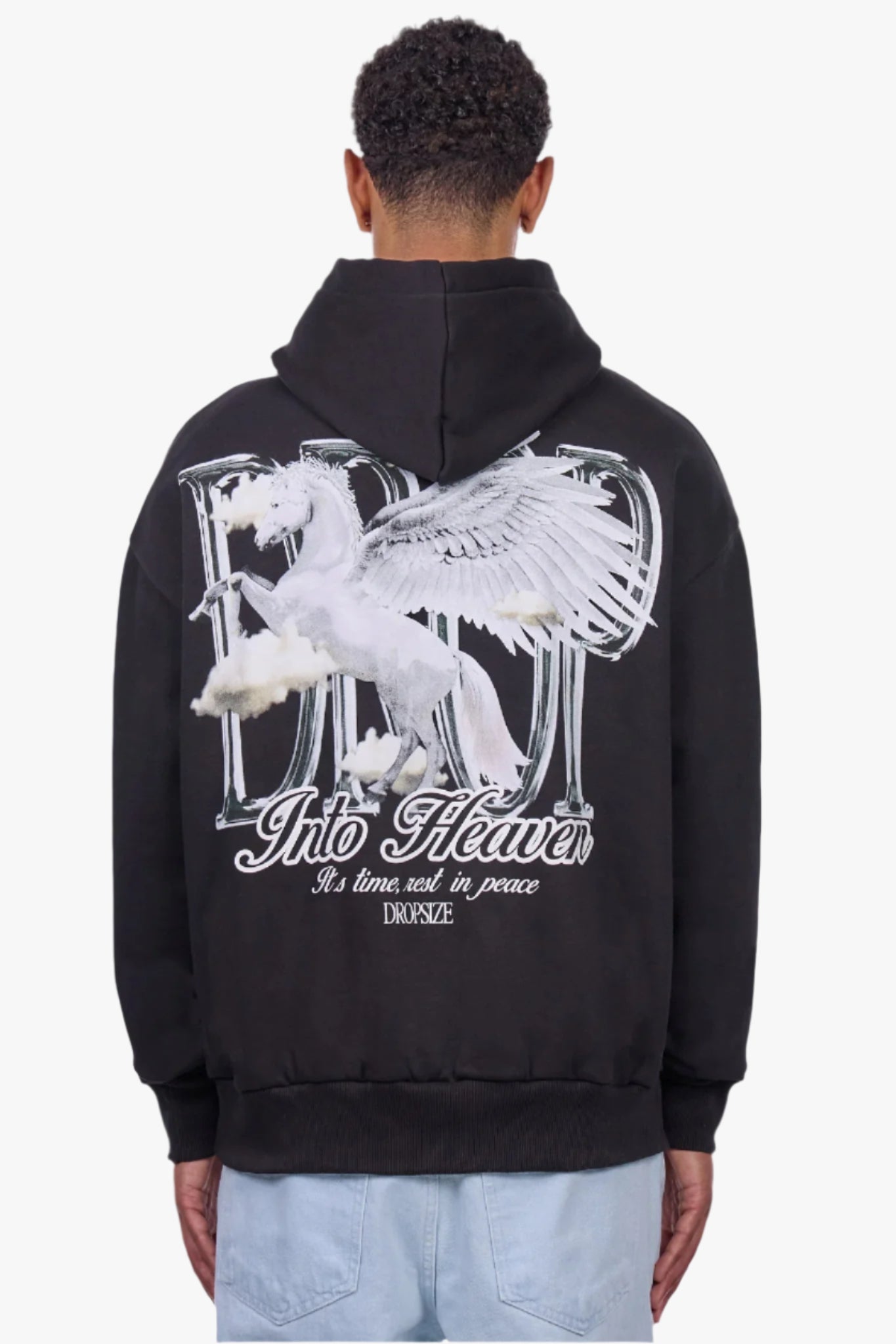 HEAVY OVERSIZE PEGASUS HOODIE BLACK