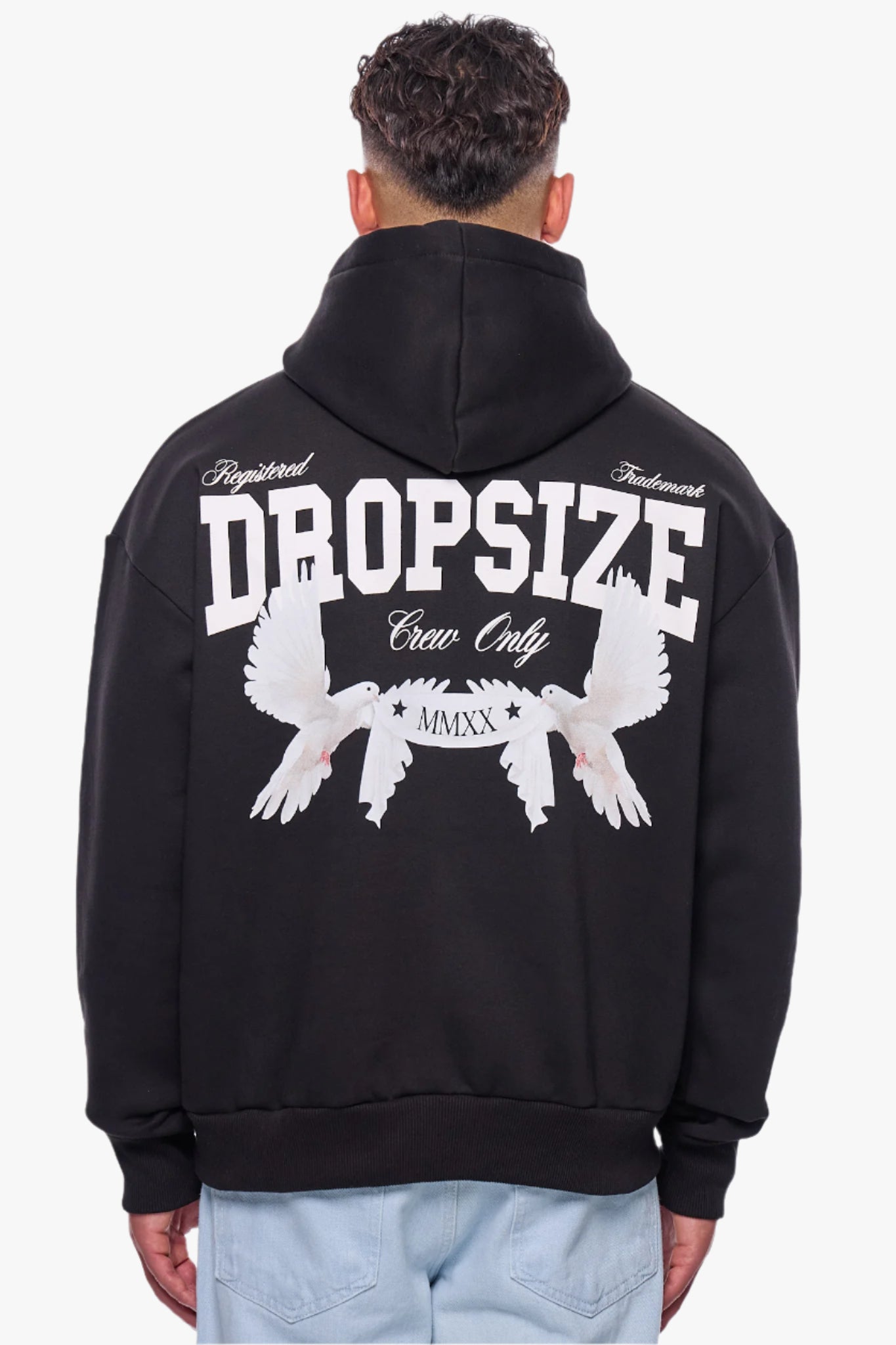 HEAVY OVERSIZE CREW ONLY HOODIE BLACK