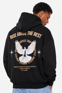HEAVY OVERSIZE RISE ABOVE HOODIE BLACK