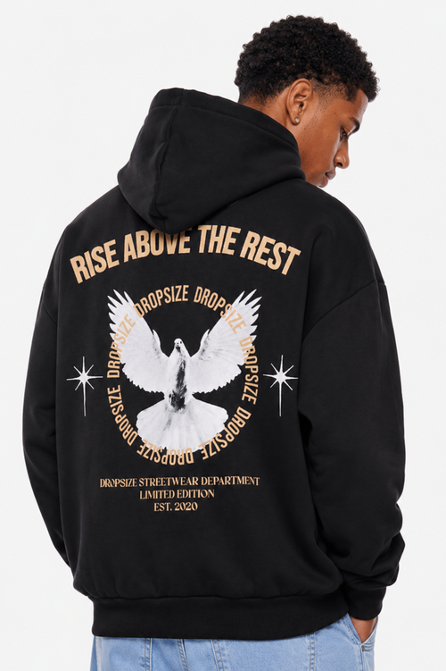 HEAVY OVERSIZE RISE ABOVE HOODIE BLACK