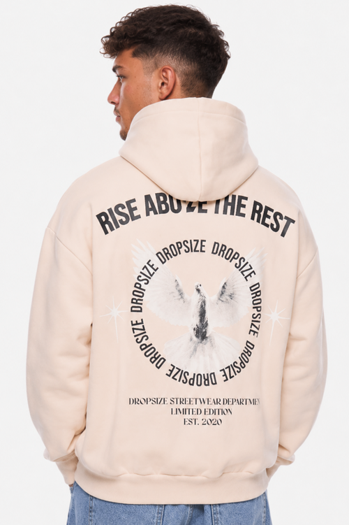 HEAVY OVERSIZE RISE ABOVE HOODIE COCONUT MILK