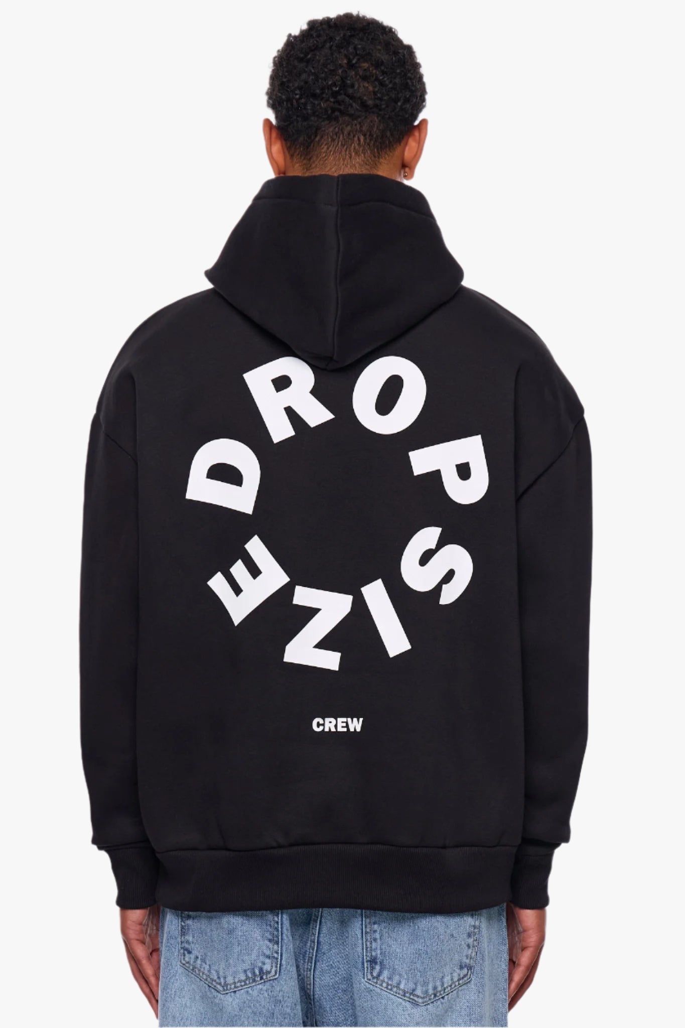 HEAVY OVERSIZE CIRCLE BLOCK HOODIE BLACK