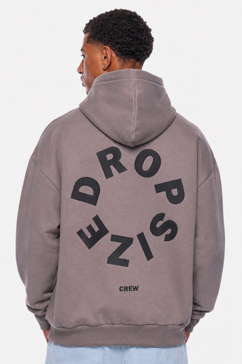 HEAVY OVERSIZE CIRCLE BLOCK HOODIE DRIFTWOOD
