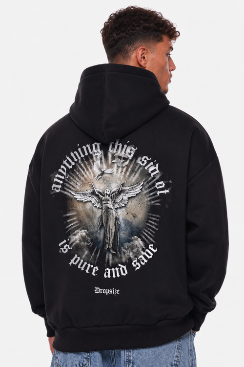 HEAVY OVERSIZE SIDE OF HELL HOODIE BLACK
