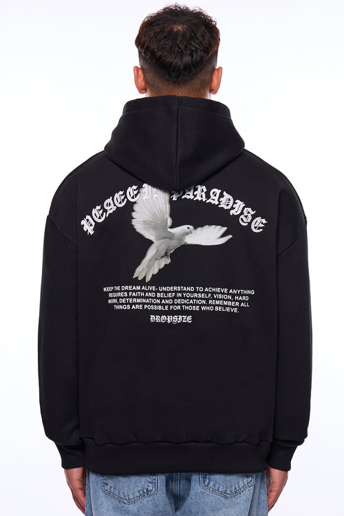 HEAVY OVERSIZE ACHIEVE ANYTHING HOODIE BLACK