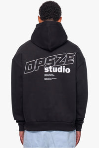 HEAVY OVERSIZE DPSZE HUSTLE HOODIE BLACK