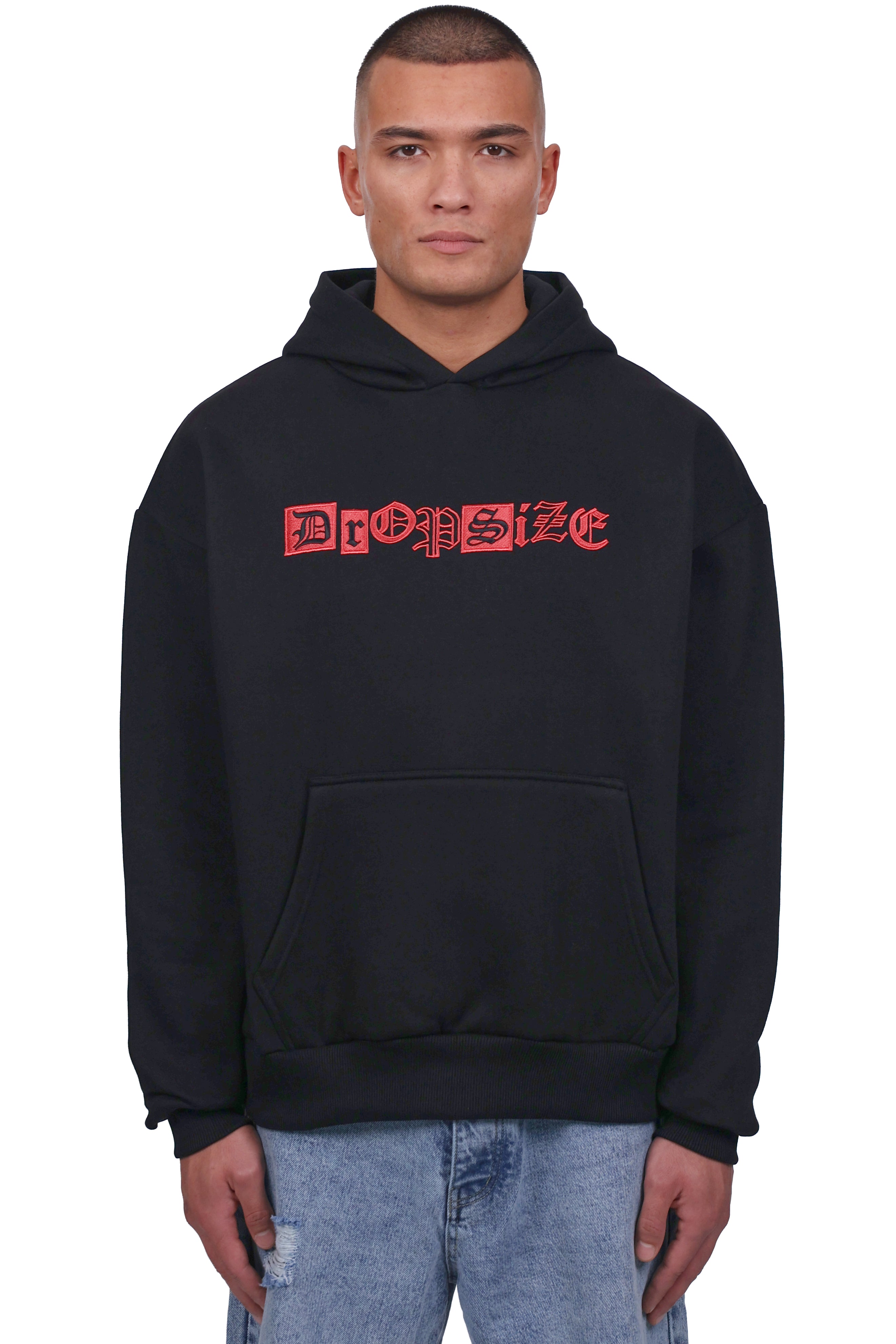 HEAVY OVERSIZE OLD LOGO HOODIE BLACK