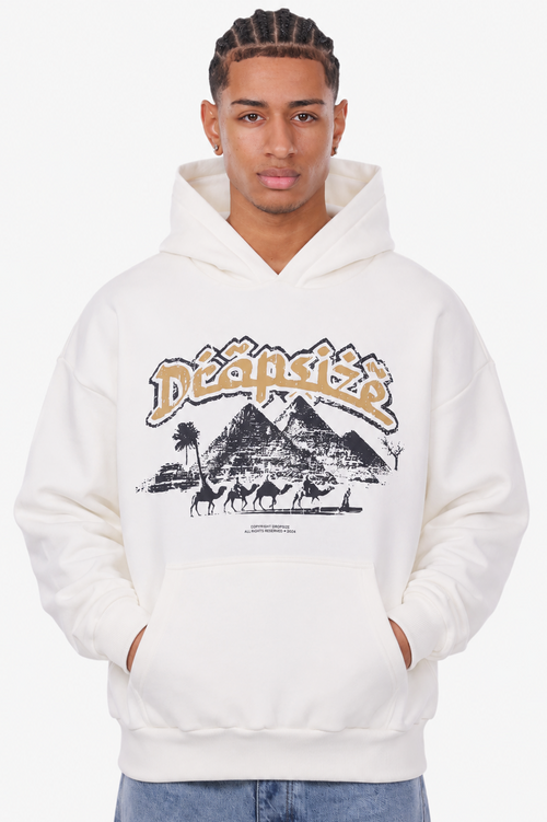 HEAVY OVERSIZE MOUNTAIN HOODIE CREAM WHITE