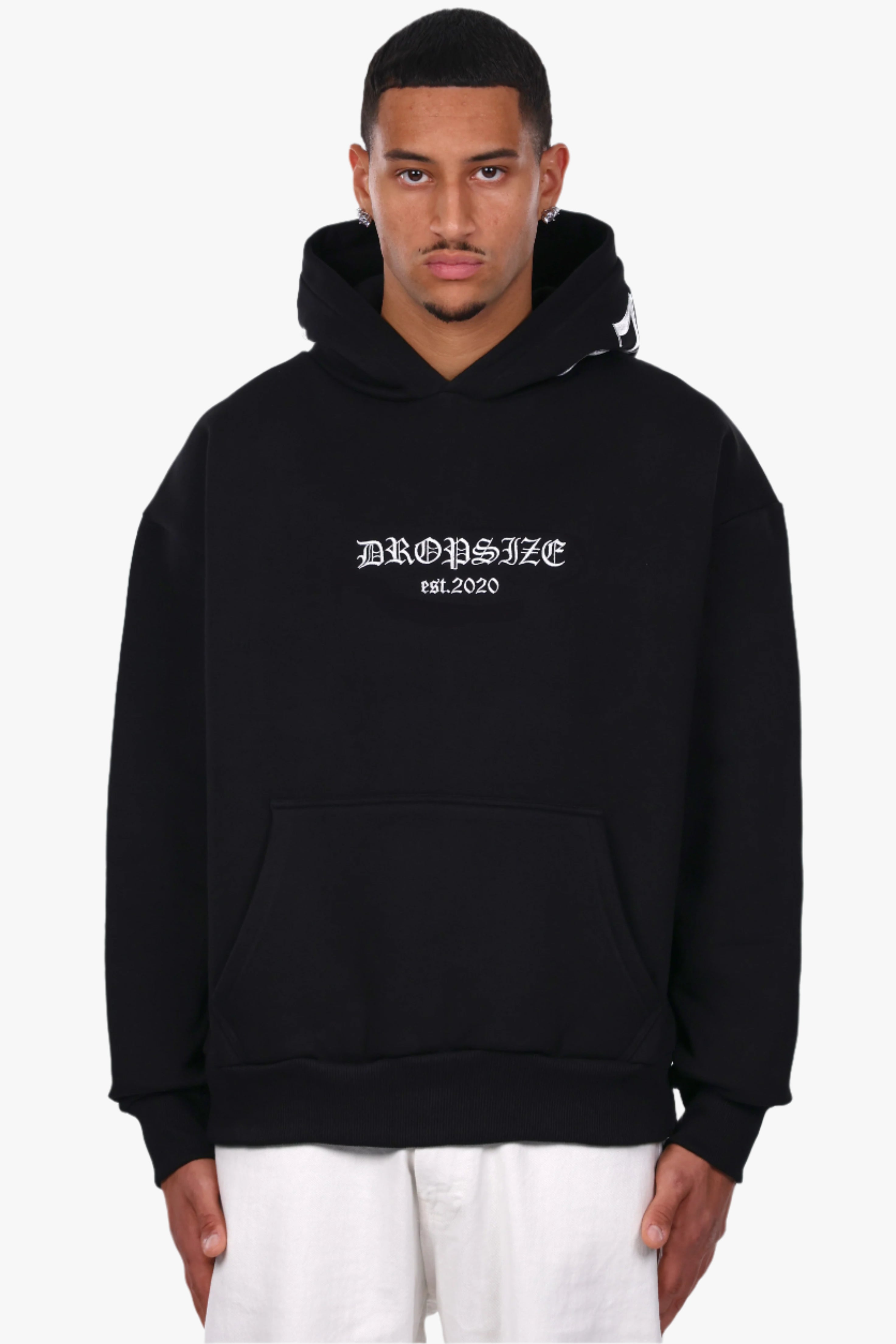 HEAVY OVERSIZE HOOD EMBO HOODIE BLACK