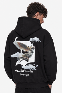 HEAVY OVERSIZE FLYING ANGEL HOODIE BLACK