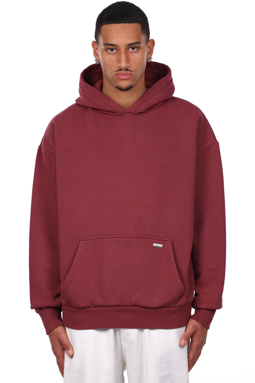 OVERSIZE METAL PATCH HOODIE BURGUNDY
