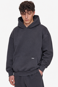 OVERSIZE METAL PATCH HOODIE VINTAGE BLACK