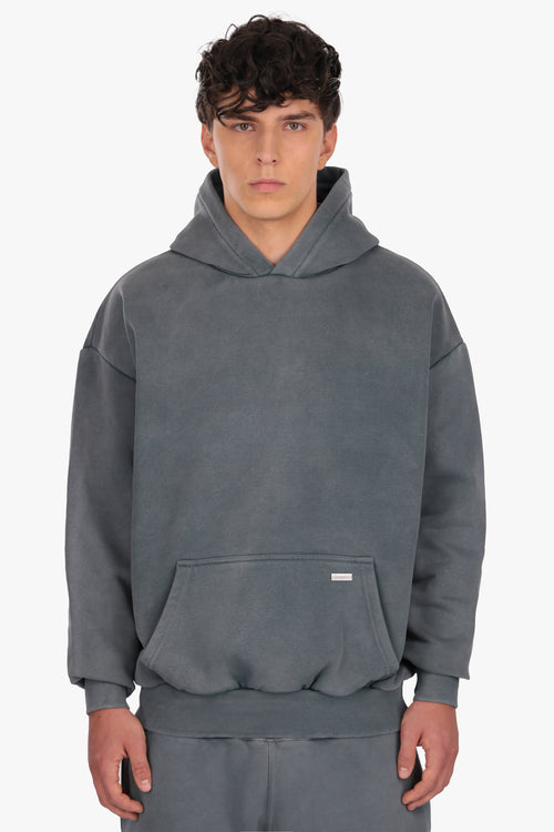 OVERSIZE METAL PATCH HOODIE VINTAGE GREY