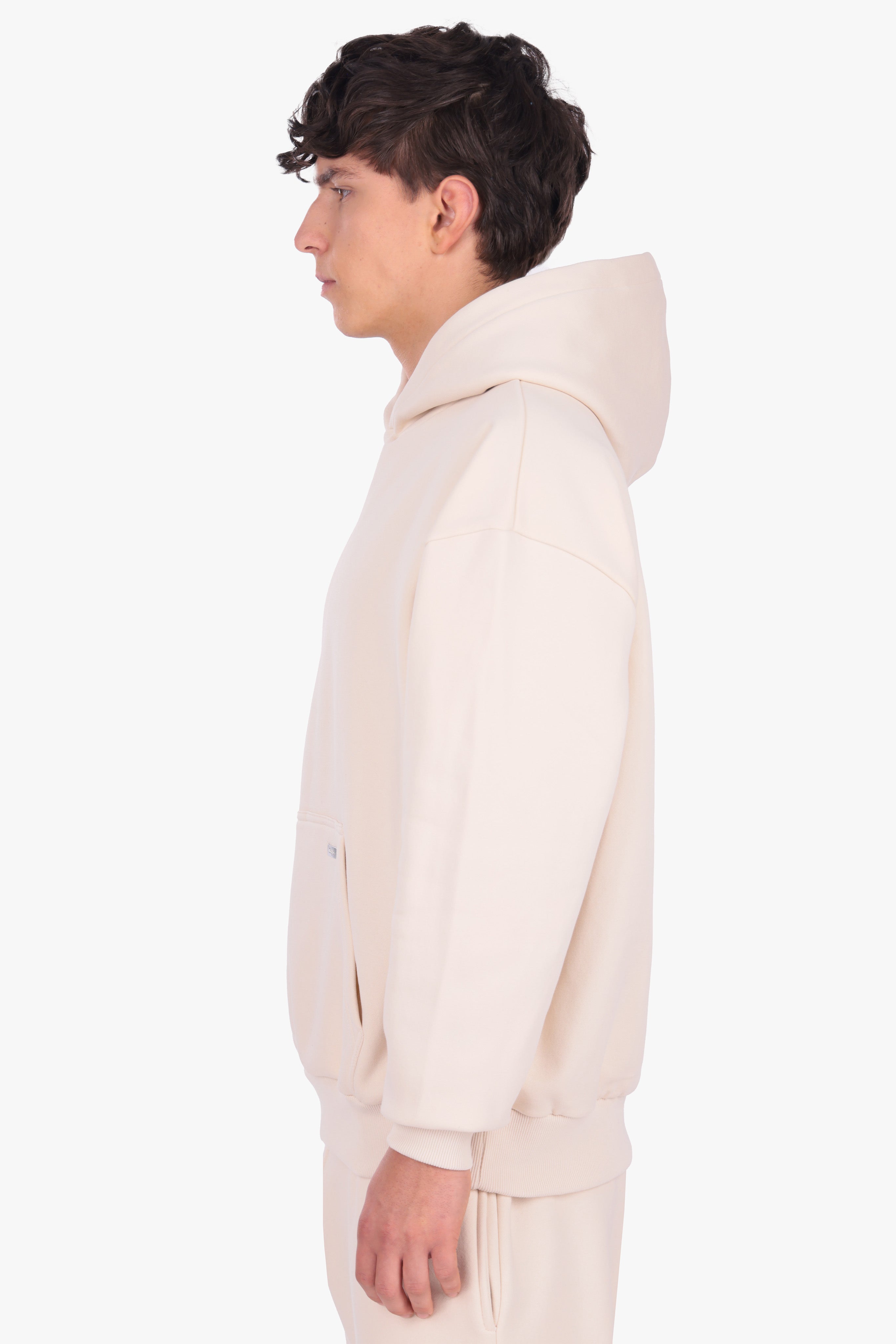 OVERSIZE METAL PATCH HOODIE COCONUT MILK